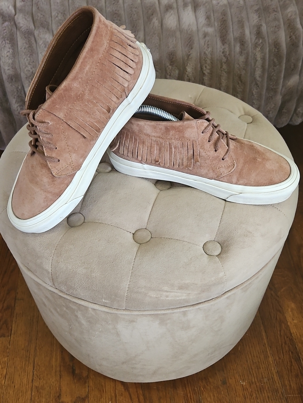 VANS Off The Wall Fringe Suede Lace Up Booties UNISEX 8.5 women/6.5 men